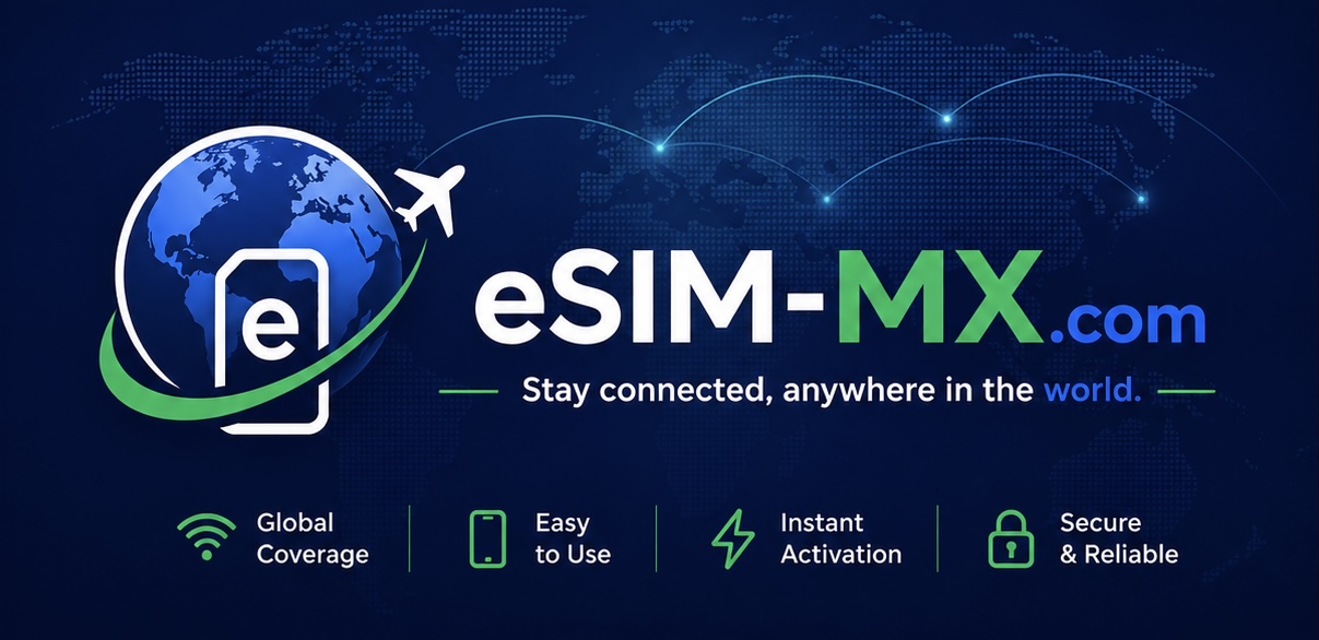eSIM-MX logo: eSIM para México, USA, Canadá y el mundo